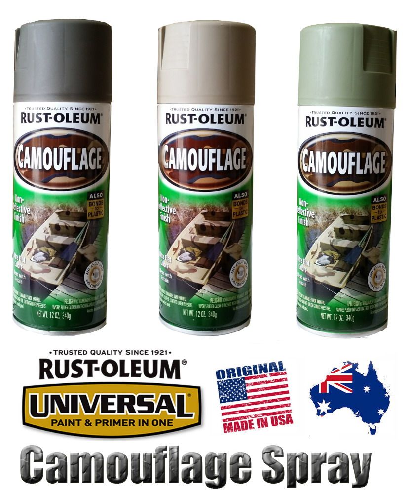 RustOleum Camouflage Spray Deep Forest Green ,Army Green,Khaki MADE IN